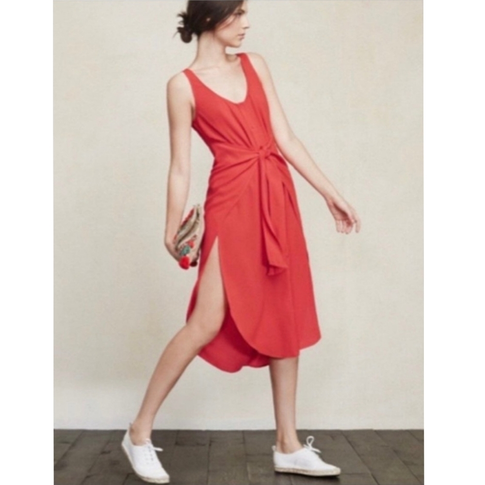 Reformation Ece Tie Front Dress XS